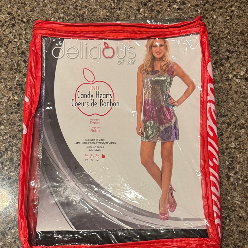 "Delicious of NY" Brand NEW Candy Hearts Dress Halloween Costume - Size L